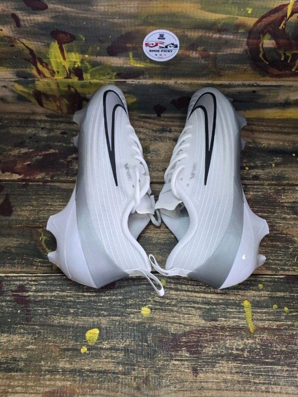 Nike Vapor Speed 3 Football Cleats White Silver Gray Black Size 10 FB3303-100 - Picture 4 of 8